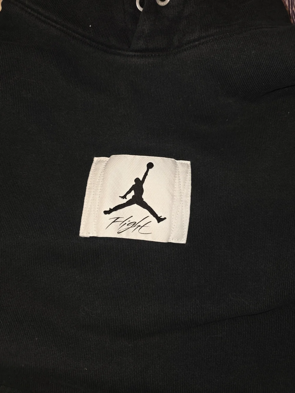 Jordan Black Crewneck Hoodie with White Jumpman Patch